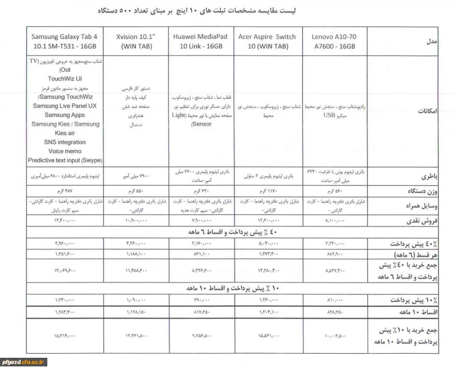 ثبت نام تبلت اقساطی برای دانشجو معلمان دانشگاه فرهنگیان به مناسبت ایام الله دهه مبارک فجر 3